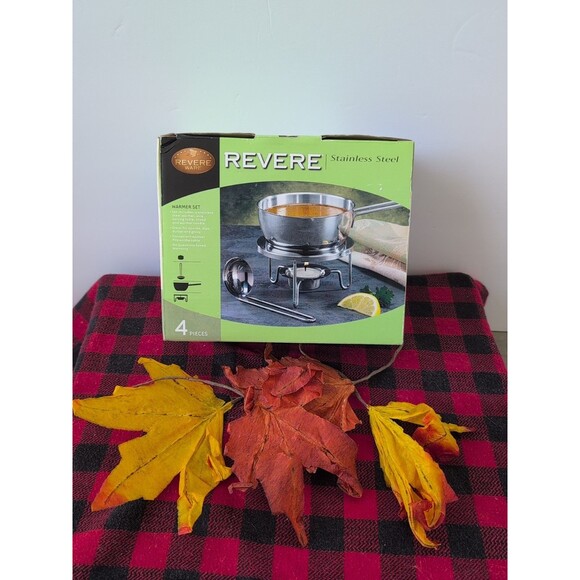 Revere Ware Stainless Steel Warmer Set 4 Pc Fondue Sauce Server NEW in Box World - Picture 1 of 10